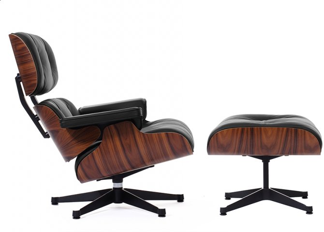  Eames Style Lounge Chair & Ottoman Black/Pal