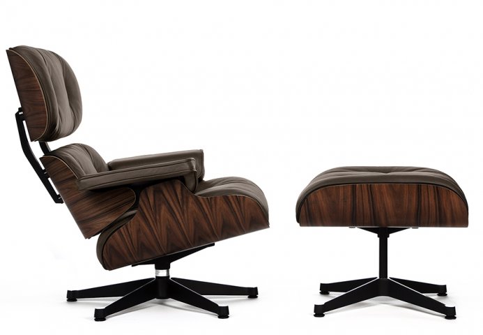  Eames Style Lounge Chair & Ottoman Brown/Pal