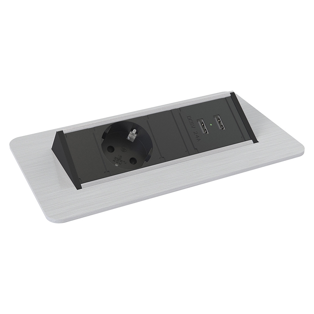 QUICKBOX ���� ���������� � 1x220, 2xUSB Charge (5 �, 2.4 � max), �����������