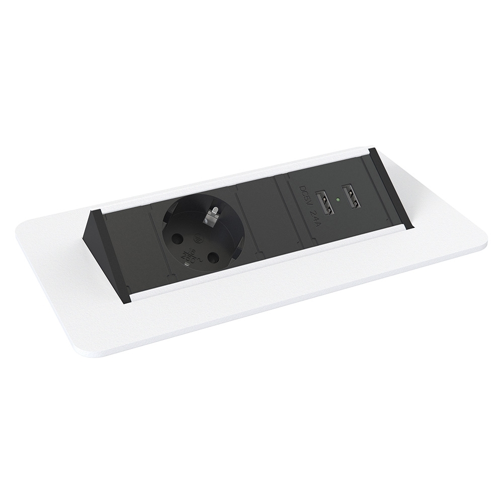 QUICKBOX ���� ���������� � 1x220, 2xUSB Charge (5 �, 2.4 � max), �����
