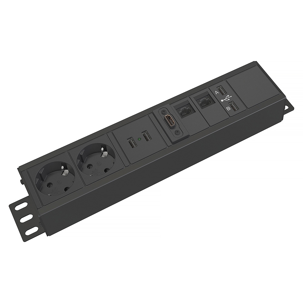 935-T2UD ���������� ������� ����� Axessline: 2 �������, 2xUSB-�������, 1xHDMI, 2�RJ45, 2xUSB, ������*